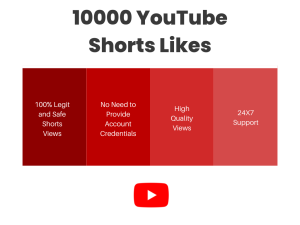 A red and white graphic with text about gaining likes on YouTube Shorts.