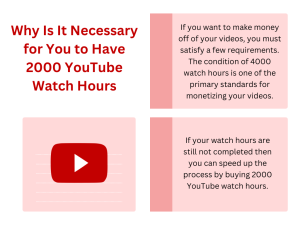 A graphic that asks why it is necessary to have 2000 YouTube watch hours.