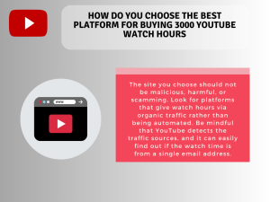 Image of text asking how to choose the best platform for buying 3,000 YouTube watch hours.