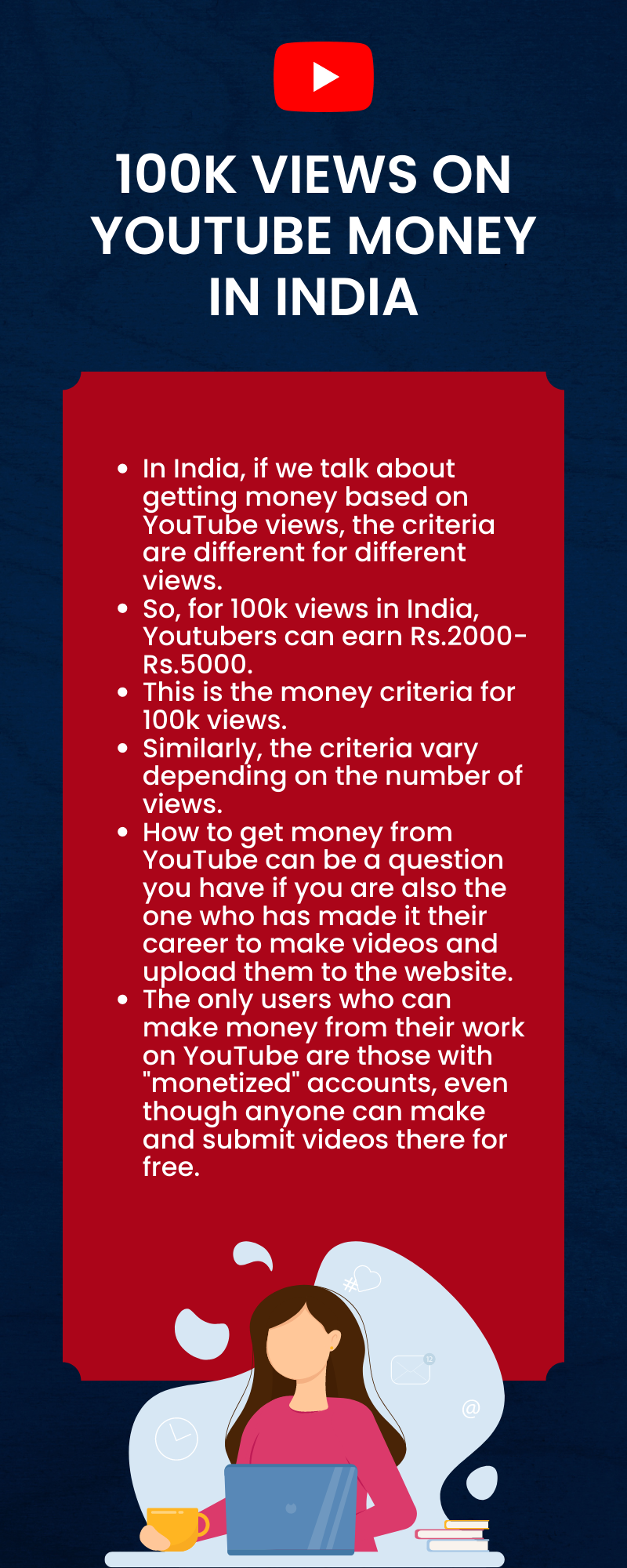 100k Views On YouTube Money In India