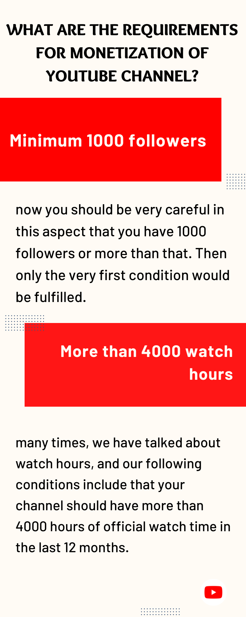 Conditions For YT Channel Monetization