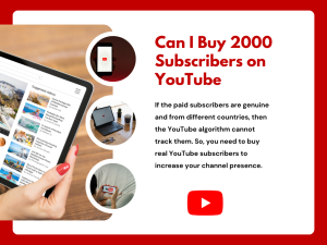 Poster advertising a service to buy 2000 YouTube subscribers.