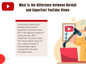 A comparison chart showing the key differences between normal and superfast YouTube views, including delivery speed, source, and potential impact.
