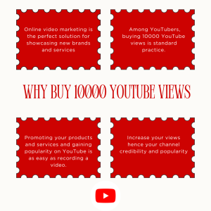 A graphic promoting a service to buy 1000 YouTube views, claiming it is the perfect solution for showcasing new brands and services.