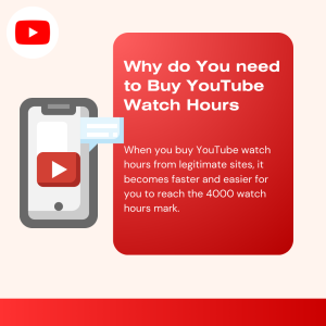 A red and white image with the text "Why do you need to Buy YouTube Watch Hours?"