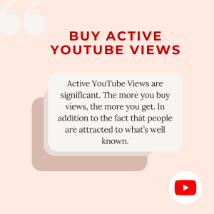 Speech bubble advertising buying active YouTube views.
