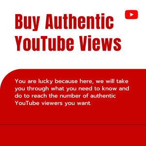 Banner advertising a service to buy authentic YouTube views.