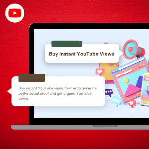 Advertisement for buying instant YouTube views.