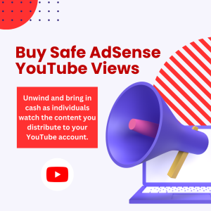 Purple megaphone on laptop advertising YouTube views