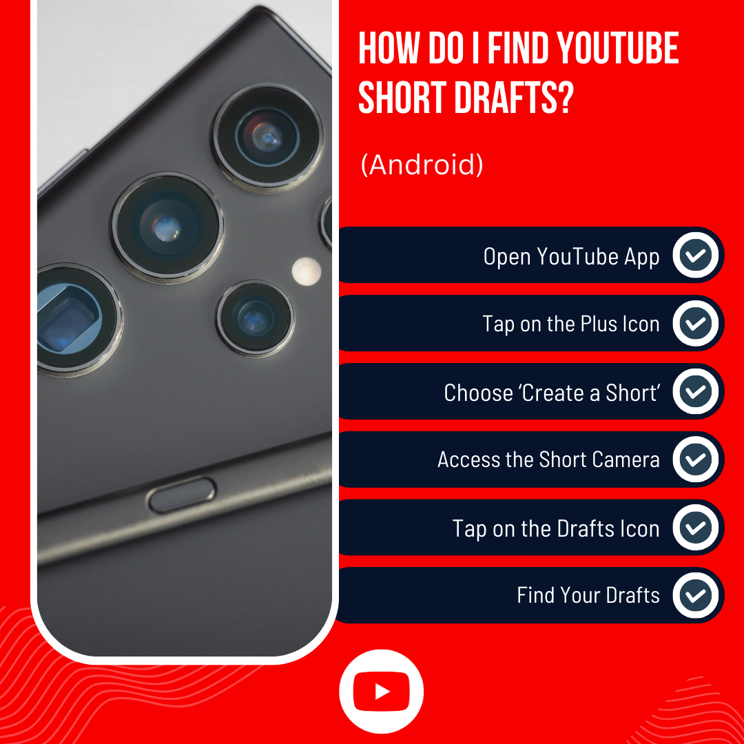 A step-by-step guide on how to find YouTube Short drafts on Android.