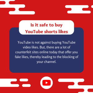 Text on a screen showing the safety of buying YouTube Shorts likes.