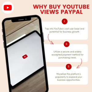 A smartphone with text about buying YouTube views with PayPal.