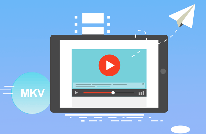 YouTube logo with MKV file icon