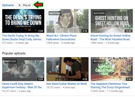 Computer screen showing a YouTube playlist with "Play All" button highlighted.