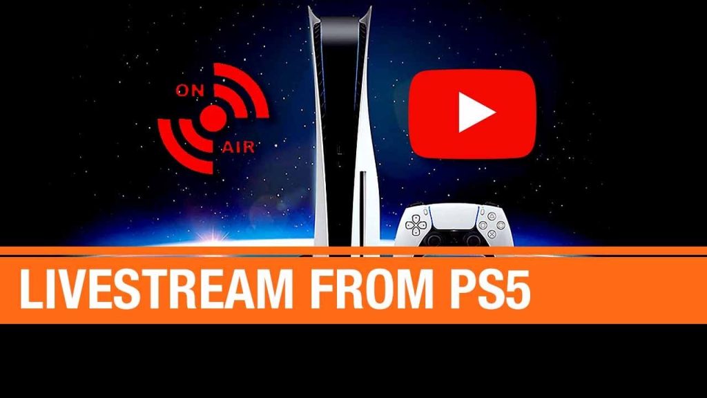 A person wearing a headset smiles while looking at a PlayStation controller and a monitor displaying a YouTube live stream.