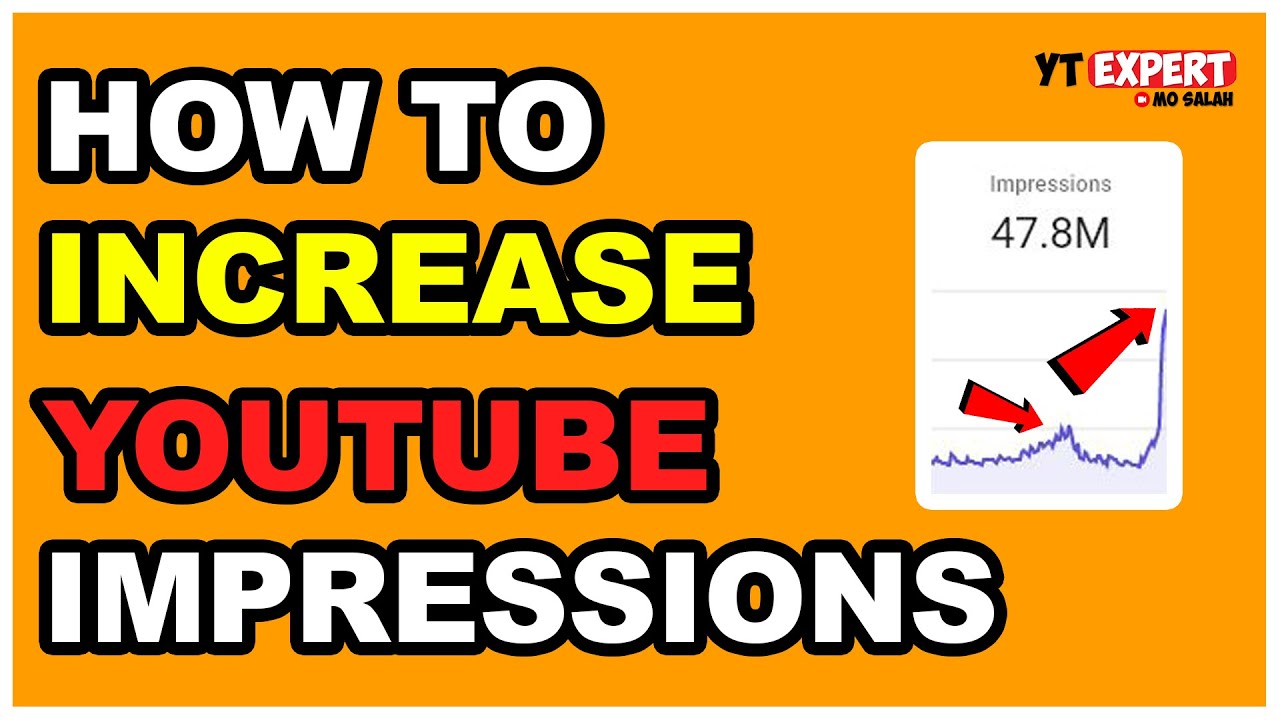 Graphic showing a bar chart with an upward trend, representing increasing YouTube impressions.