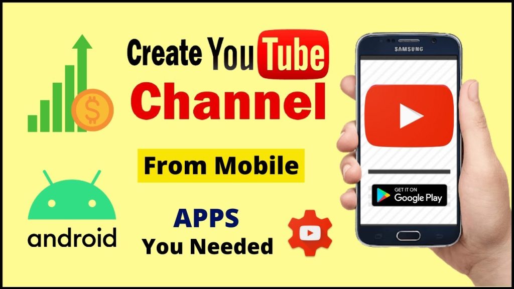 Smartphone with YouTube logo on the screen