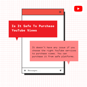 Speech bubble with the question, "Is it safe to purchase YouTube views?"
