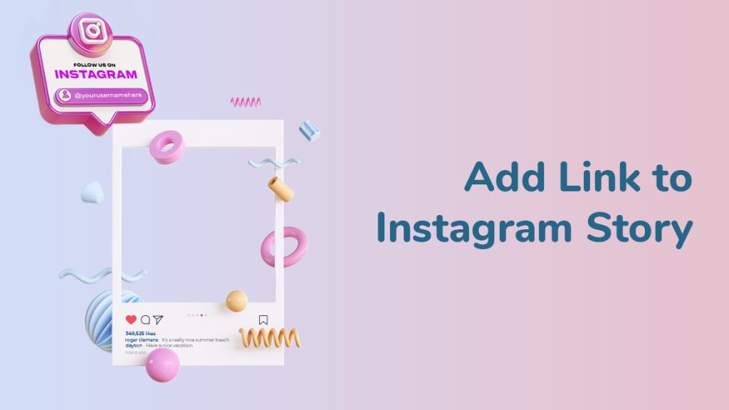 A smartphone screen showing Instagram's interface with a highlighted "Add Link" feature.