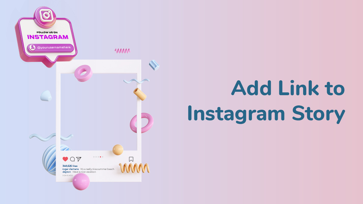 A smartphone screen showing Instagram's interface with a highlighted "Add Link" feature.