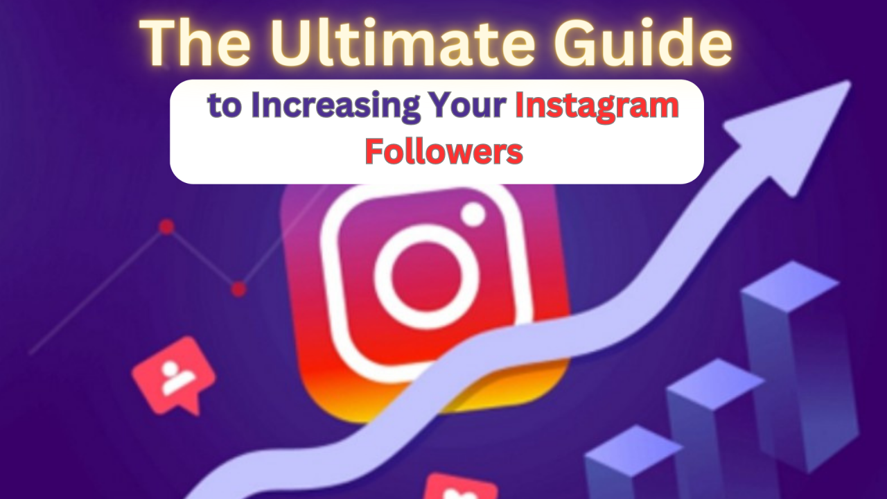 A person holding a smartphone displaying the Instagram app with follower and following counts highlighted.