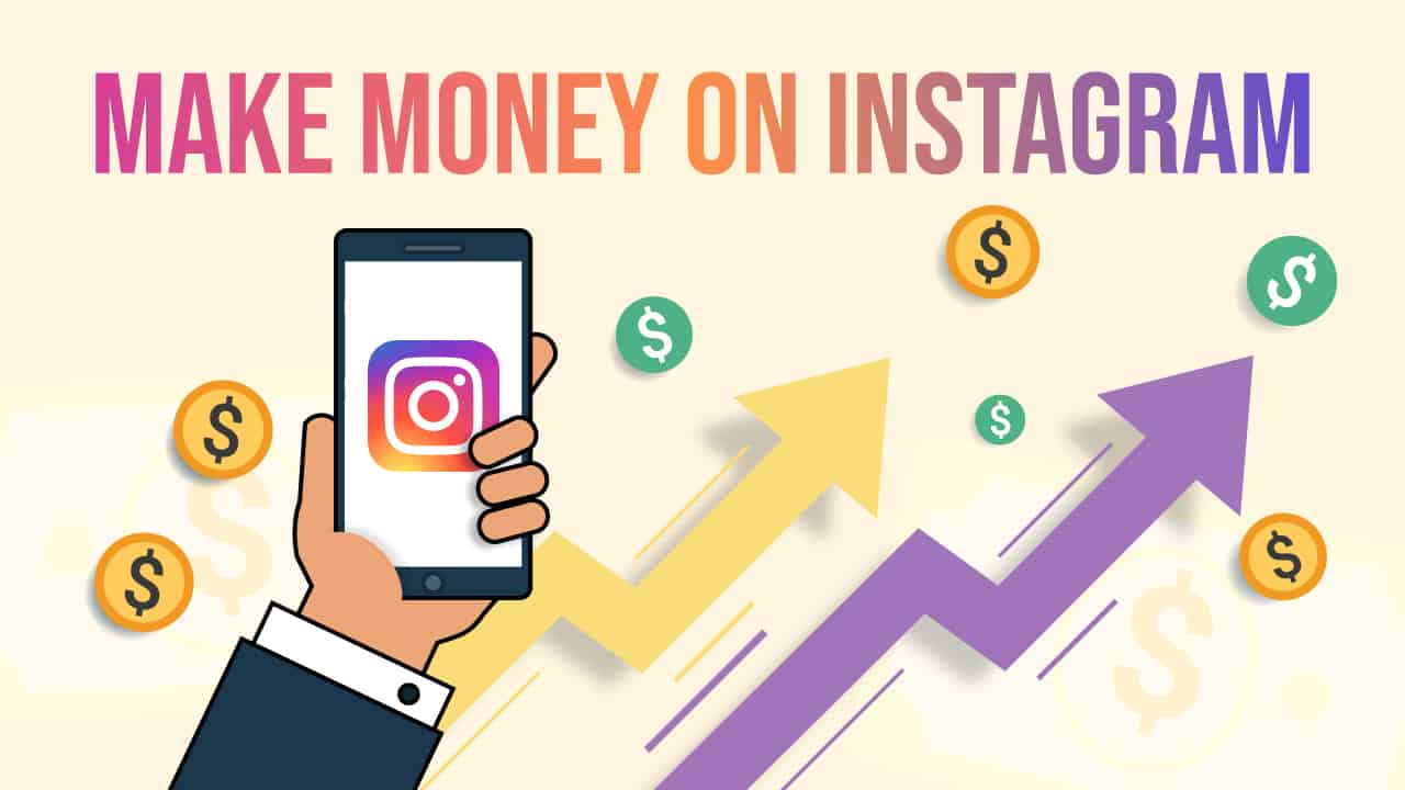 A smartphone displaying an Instagram feed filled with vibrant photos.