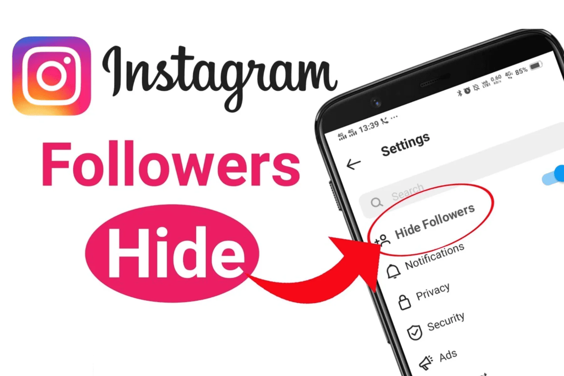 A smartphone displaying the Instagram app with a focus on the followers' list.