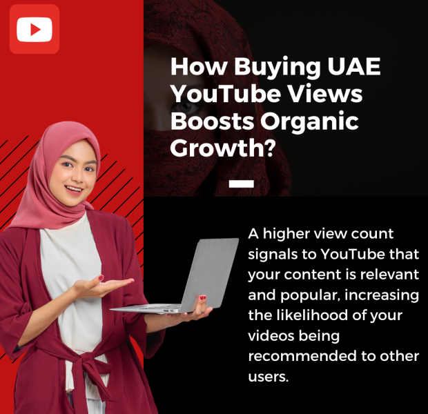 How Buying UAE YouTube Views Boosts Organic Growth The text reads: "How Buying UAE YouTube Views Boosts Organic Growth?"
