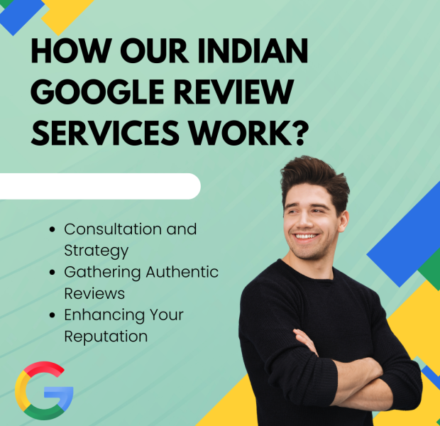 How Our Indian Google Review Services Work The text reads: "How Our Indian Google Review Services Work?" followed by bullet points.