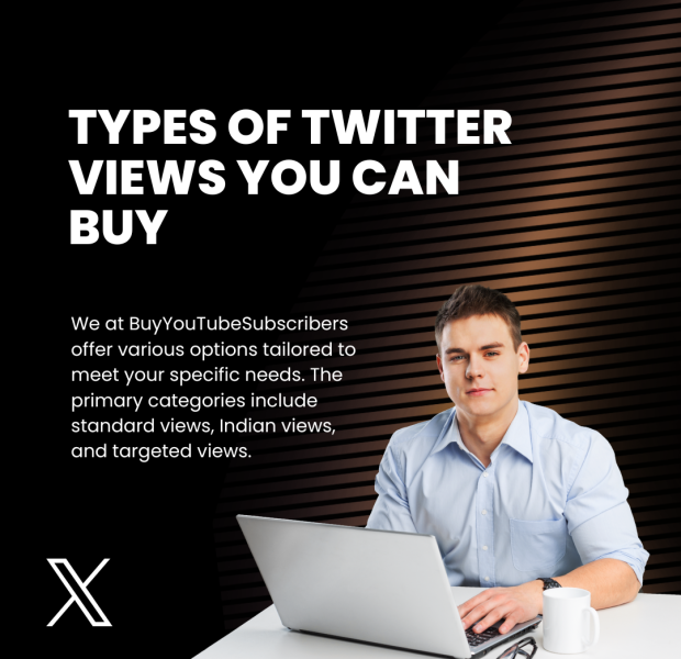 Types of Twitter Views You Can Buy A promotional graphic discussing types of Twitter views available for purchase.