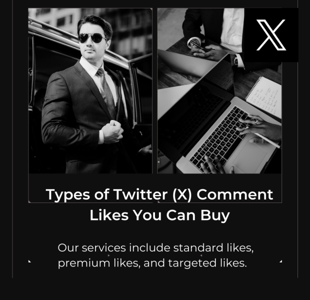 Types of Twitter (X) Comment Likes You Can Buy A promotional image showcasing services for buying Twitter (X) comment likes.