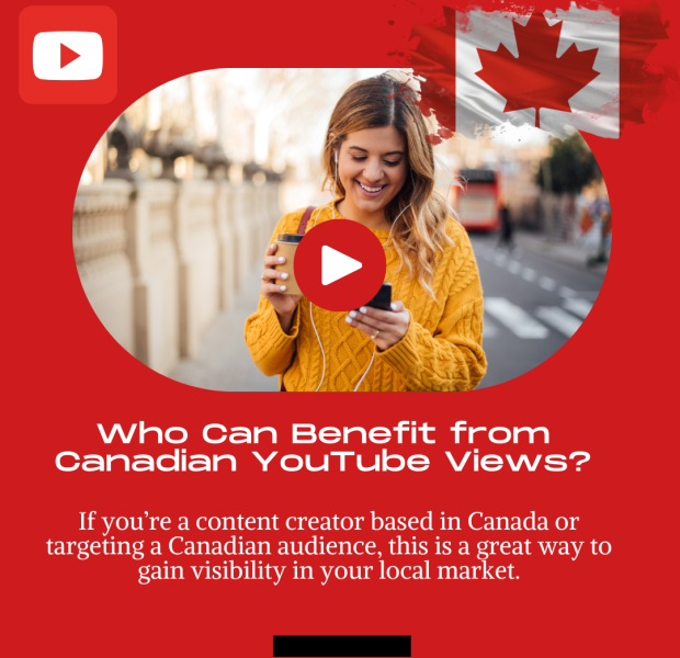 Who Can Benefit from Canadian YouTube Views Text reads: "Who Can Benefit from Canadian YouTube Views?"