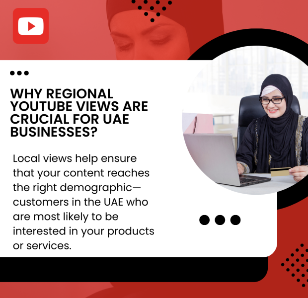 Why Regional YouTube Views Are Crucial for UAE Businesses A visually engaging promotional image with the title "Why Regional YouTube Views Are Crucial for UAE Businesses?" written in bold black text on a white background.