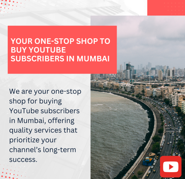 Your One-Stop Shop to Buy YouTube Subscribers in Mumbai An image showcasing Mumbai's Marine Drive with text highlighting a service to buy YouTube subscribers in Mumbai for channel growth.