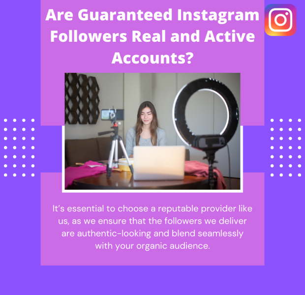 Are Guaranteed Instagram Followers Real and Active Accounts The text overlay reads, "Are Guaranteed Instagram Followers Real and Active Accounts?"