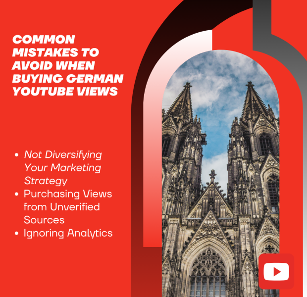 Common Mistakes to Avoid When Buying German YouTube Views A promotional graphic with the title "Common Mistakes to Avoid When Buying German YouTube Views" in bold white text on a red background.