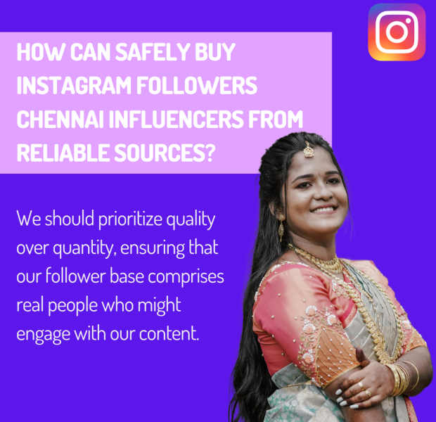 How Can Safely Buy Instagram Followers Chennai Influencers from Reliable Sources A promotional graphic with the headline "How Can Safely Buy Instagram Followers Chennai Influencers from Reliable Sources?" in bold white text on a purple background with a light pink accent.