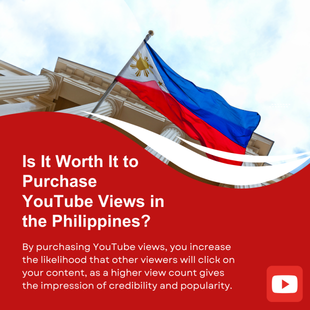Is It Worth It to Purchase YouTube Views in the Philippines The text reads "Is It Worth It to Purchase YouTube Views in the Philippines?" in bold white letters on a red background.