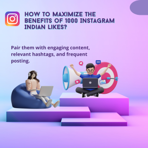 Smartphone showing an Instagram post with 1000 likes, surrounded by engagement-boosting elements like hashtags and a content calendar.