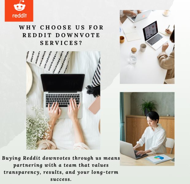 Why Choose Us For Reddit Downvote Services A group of professionals working on laptops, illustrating a service for buying Reddit downvotes with a focus on transparency and long-term success.