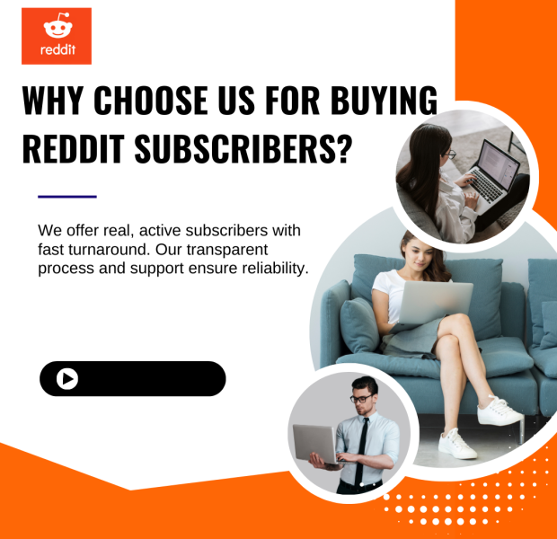 Why Choose Us for Buying Reddit Subscribers Three people using laptops, highlighting the service of buying real, active Reddit subscribers with a focus on transparency and fast turnaround.