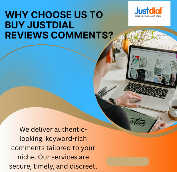 Why Choose Us to Buy JustDial Reviews Comments A person working on a laptop, showcasing a service that provides authentic, keyword-rich JustDial reviews comments tailored to a niche.