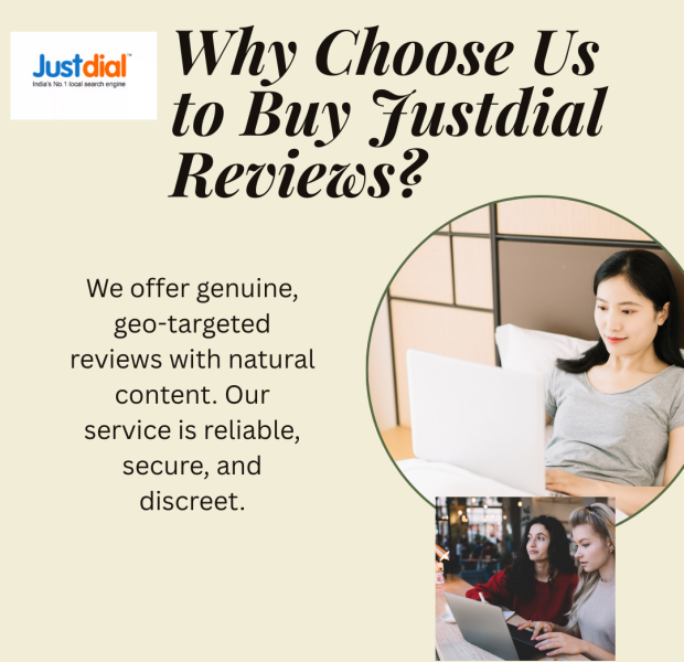 Why Choose Us to Buy Justdial Reviews Two women working on laptops, highlighting a service for buying geo-targeted JustDial reviews with natural content.