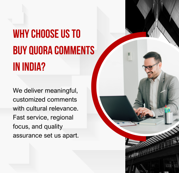 Why Choose Us to Buy Quora Comments in India A professional person working on a laptop, highlighting a service for buying Quora comments with cultural relevance and regional focus in India.