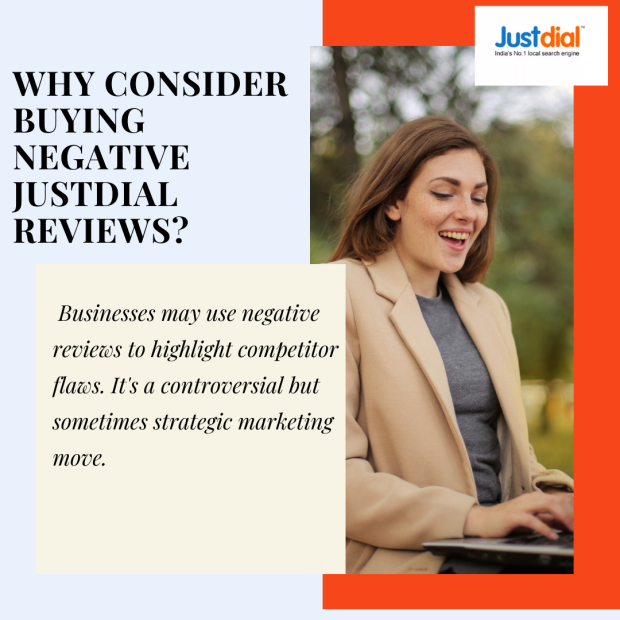 Why Consider Buying Negative Justdial Reviews A woman smiling and working on a laptop, illustrating a discussion about buying negative JustDial reviews as a strategic move.