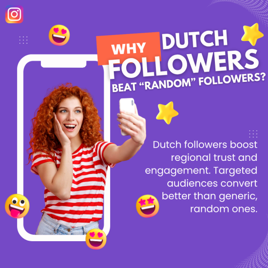 Why Dutch Followers Beat “Random” Followers A woman taking a selfie, emphasizing the value of Dutch followers over random ones for boosting engagement.
