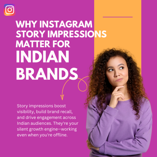 Why Instagram Story Impressions Matter for Indian Brands A woman thinking, showcasing the impact of Instagram story impressions on Indian brands for visibility and engagement.
